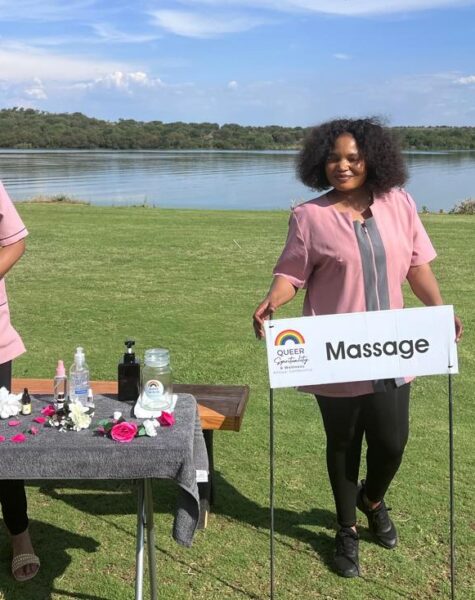 BTS of the team at a lake for a message